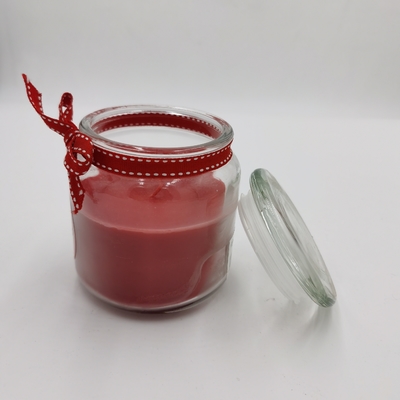 Personalized Red Paraffin Wax Essential Candle Light Jar Mason Untuk Natal
