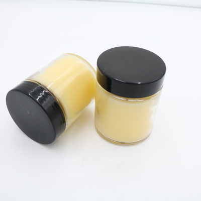 Lemon Verbena Toples Kaca Kuning Lilin Wangi Tangan Dituang Lilin Kedelai Dengan Tutup Hitam