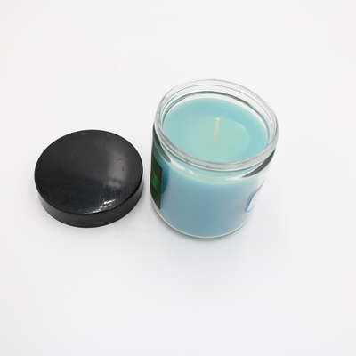 Aroma Terapi Rumah Botol Kaca Biru Lilin Beraroma 3 Oz untuk Aromaterapi