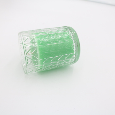 Kustom 7.5oz Green Votive Glass Jar Lilin Beraroma Lilin Kedelai Dengan Tutup