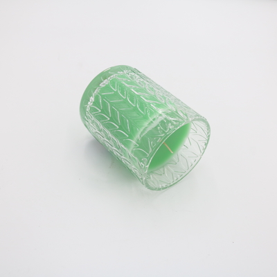 Kustom 7.5oz Green Votive Glass Jar Lilin Beraroma Lilin Kedelai Dengan Tutup