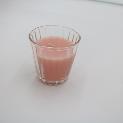 ODM 4oz Natural Pink Glass Jar Lilin Beraroma Untuk Wewangian Rumah