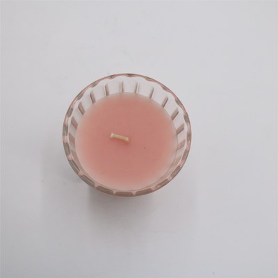 ODM 4oz Natural Pink Glass Jar Lilin Beraroma Untuk Wewangian Rumah