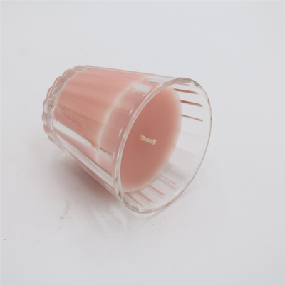 ODM 4oz Natural Pink Glass Jar Lilin Beraroma Untuk Wewangian Rumah