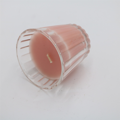 ODM 4oz Natural Pink Glass Jar Lilin Beraroma Untuk Wewangian Rumah