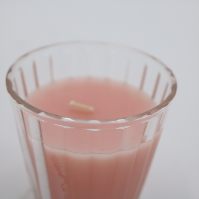 ODM 4oz Natural Pink Glass Jar Lilin Beraroma Untuk Wewangian Rumah