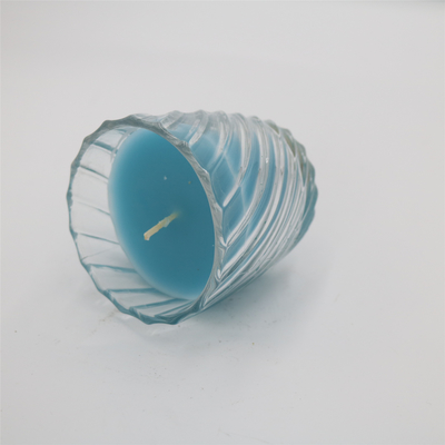 OEM Natural Blue Daur Ulang 3 Oz Jar Lilin di Hurricane Glass