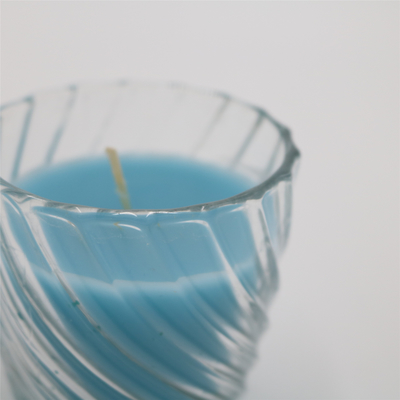 OEM Natural Blue Daur Ulang 3 Oz Jar Lilin di Hurricane Glass