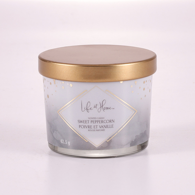 Custom Printed MSDS Mini 1.6oz Scented Cocktail Glass Candles Jar Dengan Tutup Logam