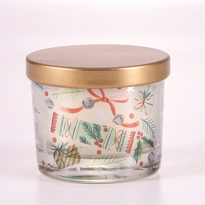 Custom Printed MSDS Mini 1.6oz Scented Cocktail Glass Candles Jar Dengan Tutup Logam