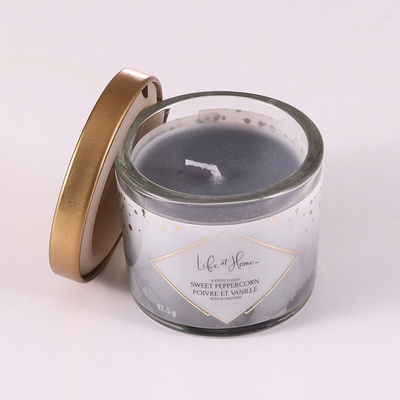 Custom Printed MSDS Mini 1.6oz Scented Cocktail Glass Candles Jar Dengan Tutup Logam