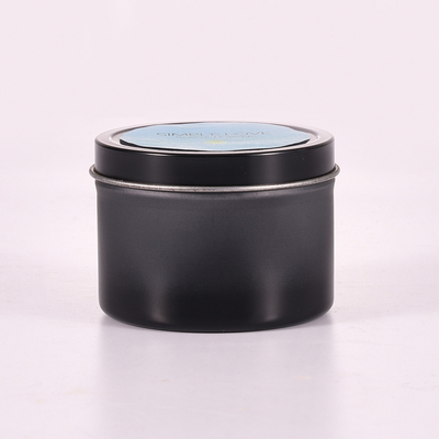 OEM 2 Oz Daur Ulang Matte Black Tin Can Lilin Untuk Kamar Tidur