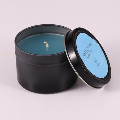 OEM 2 Oz Daur Ulang Matte Black Tin Can Lilin Untuk Kamar Tidur