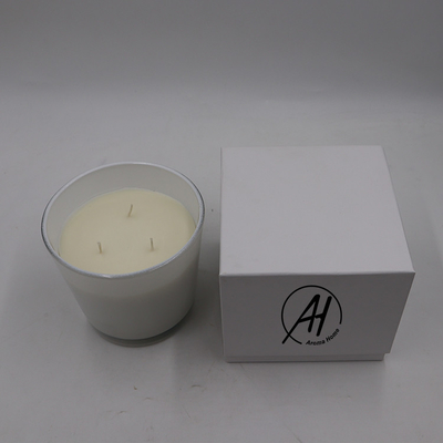 3 Sumbu Toples Kaca Putih Besar Wadah Lilin Beraroma 24oz untuk Rumah