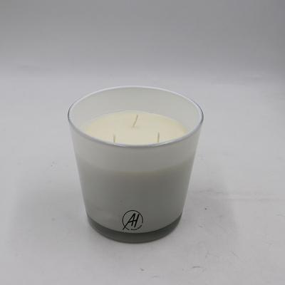 3 Sumbu Toples Kaca Putih Besar Wadah Lilin Beraroma 24oz untuk Rumah