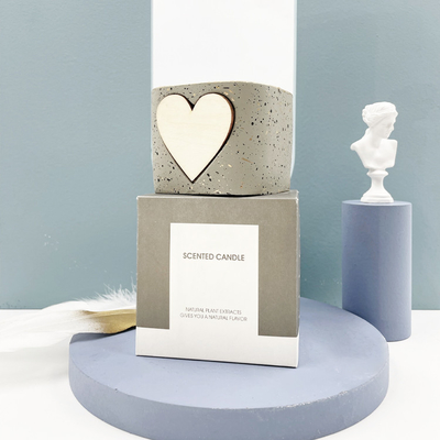 Tempat Lilin Kedelai Keramik Wangi Tembikar Beraroma 4 Oz Persegi Berbentuk Hati