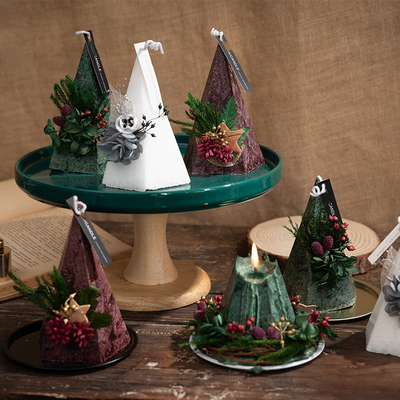Set Hadiah Pohon Natal Lilin Beraroma Kedelai yang Disesuaikan 2pk