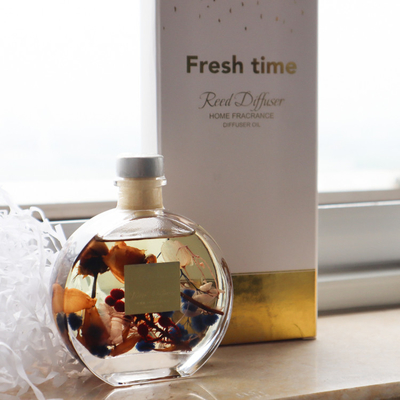 Aroma Reed Diffuser 100ml Set Kado Mewah Dengan Bunga Kering Coklat