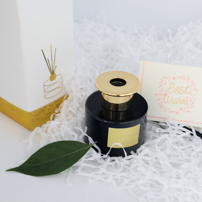 Aroma Reed Diffuser 100ml Botol Hitam Set Hadiah Mewah Dengan Tutup Emas