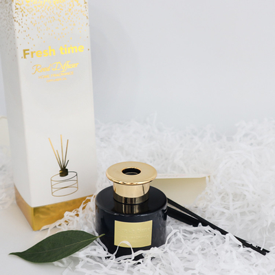 Aroma Reed Diffuser 100ml Botol Hitam Set Hadiah Mewah Dengan Tutup Emas
