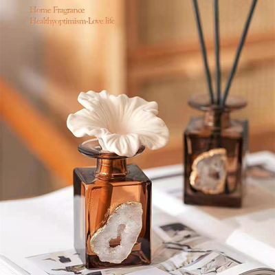 Aroma Reed Diffuser 180ml Brown Luxury Gift Set Dengan Dekorasi White Shell