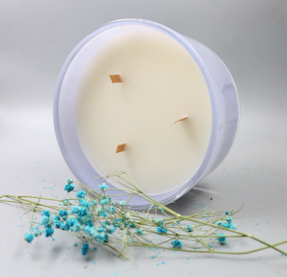Lilin Kedelai Alami Kaca Wangi Kecil Jar Lilin Sumbu Kayu Untuk Rumah