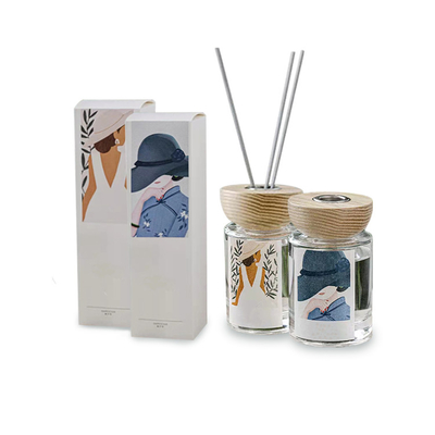 Set Hadiah Warna-warni Kustom 120ml Parfum Mewah Dengan Kotak CMYK Aroma Reed Diffuser