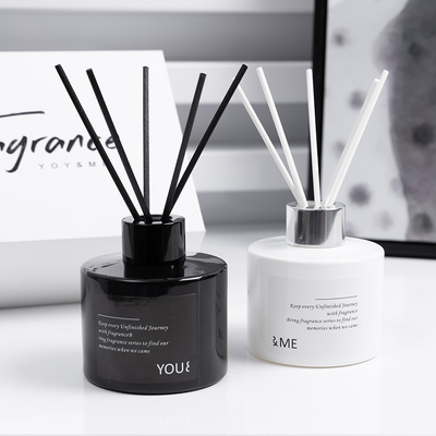Kustom Hitam &amp; Putih Aroma Reed Diffuser Set Garam Laut Gambar 150mlx2