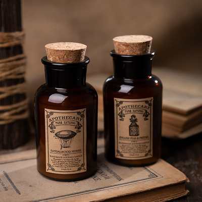 Lilin Terapi Aroma Beraroma Gabus Botol Retro Lilin Spearmint Dan Eucalyptus