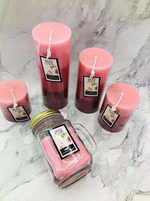 3.5oz 4.5oz Lilin Kedelai Buatan Tangan Lilin Beraroma Pilar Untuk Menghilangkan Stres