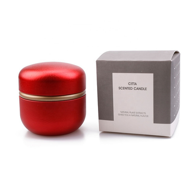 ODM 6 Oz Tin Wadah Lilin Merah Hijau Bulat Dengan Biji Kopi