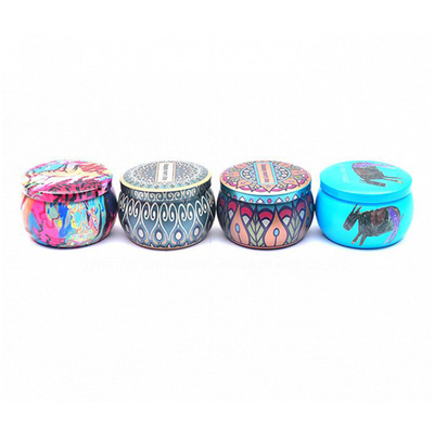 Lilin Kaleng Aluminium Kecil Unik Dengan Dekorasi Batu 120g