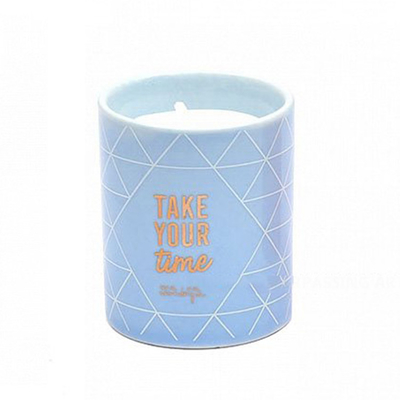 Lilin Kedelai Biru Merah Muda Lilin Keramik Besar Dalam Pot Tembikar 16oz