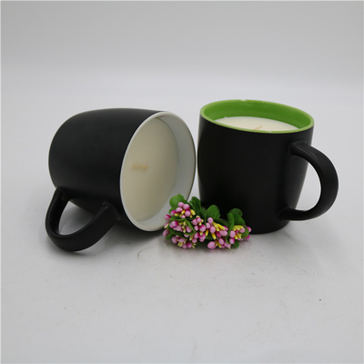 Lilin Cangkir Teh Lilin Cangkir Teh Beraroma Matte Hitam Keramik