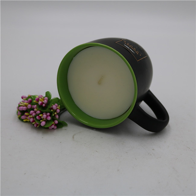 Lilin Cangkir Teh Lilin Cangkir Teh Beraroma Matte Hitam Keramik
