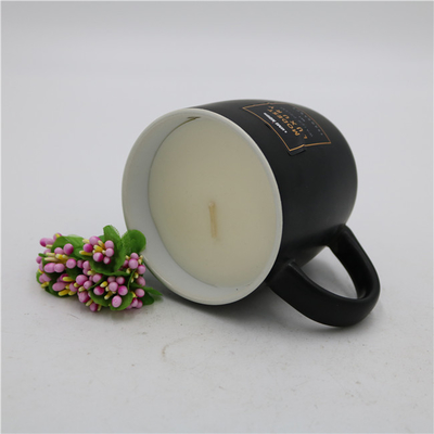Lilin Cangkir Teh Lilin Cangkir Teh Beraroma Matte Hitam Keramik