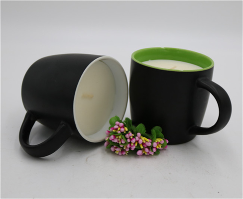 Lilin Cangkir Teh Lilin Cangkir Teh Beraroma Matte Hitam Keramik