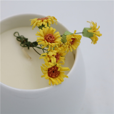 6oz Sederhana Putih Alam Keramik Lilin Kedelai Aromaterapi Jar Lilin