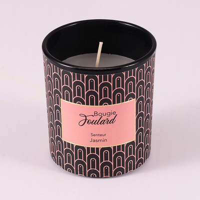 Aroma Rumah Vanilla Bean Soy Wax Glass Jar Lilin Beraroma Hitam 8oz