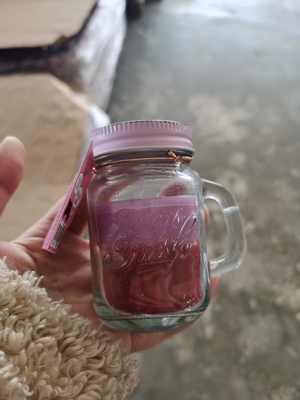 Aroma Rumah Lilin Kedelai Lucu Mason Jar Lilin Beraroma Kustom Dengan Pegangan