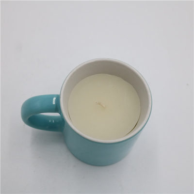 Aroma Home Shiny Blue Round Tea Cup Lilin Kedelai Keramik Beraroma 5.5oz