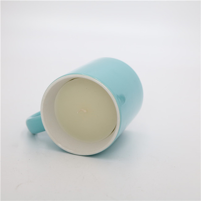 Aroma Home Shiny Blue Round Tea Cup Lilin Kedelai Keramik Beraroma 5.5oz