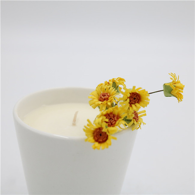 Aroma Rumah Cangkir Teh Keramik Lilin Kedelai Beraroma Matte White 7oz
