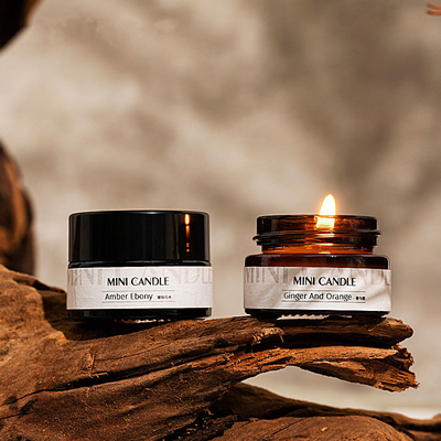 Aroma Mini Amber Glass 3oz Lilin Mason Jar Untuk Spa Tidur